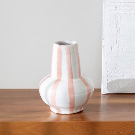 Vase rayé Rose Capri