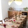 Nappe vichy brodée Moutarde