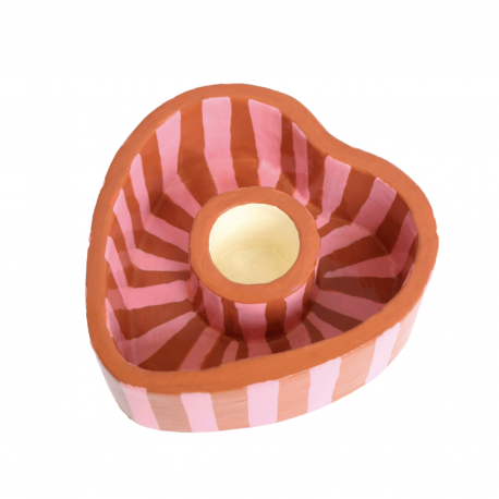 Bougeoir Coeur rayé