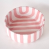 Bol en céramique rayée / rose
