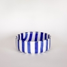 Bol en céramique rayée / bleu