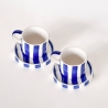 Duo de tasses rayées en céramique / Bleu
