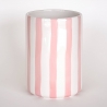 Vase en céramique rayé / rose