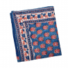Foulard indien en blockprint / King blue