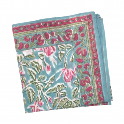 Foulard indien en blockprint / Iris