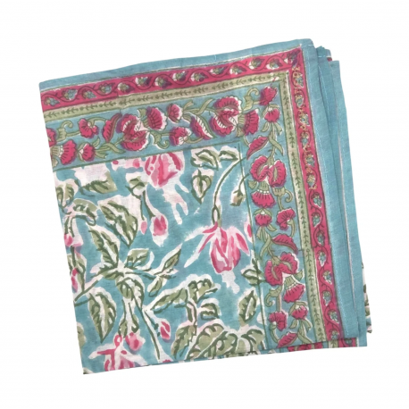 Foulard indien en blockprint / Iris