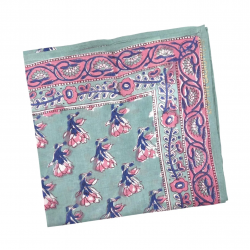 Foulard indien en blockprint / Azalée