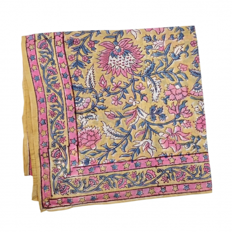 Foulard indien en blockprint / Sunny days