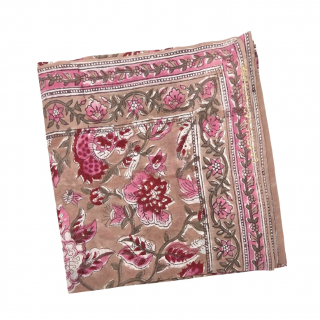 Foulard indien en blockprint / Peony