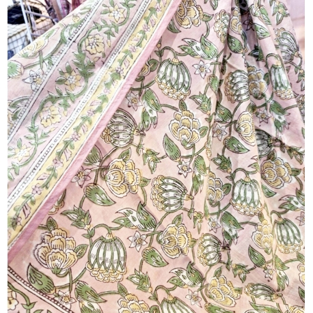 Foulard indien en blockprint / Dahlia