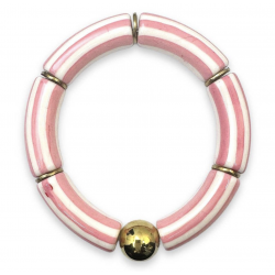 Bracelet Palermo rayé / Rose