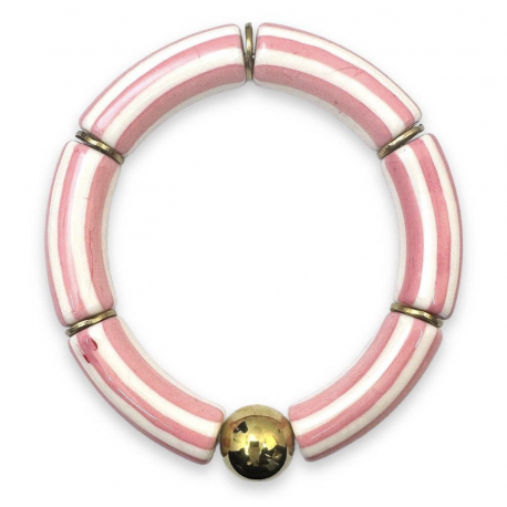 Bracelet Palermo rayé / Rose