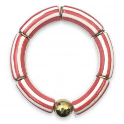 Bracelet Palermo rayé / Fuchsia