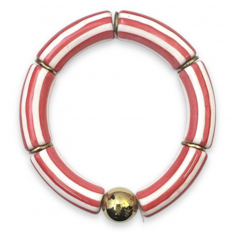 Bracelet Palermo rayé / Fuchsia