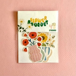 Stickers Daily Corgi / Flower bouquet