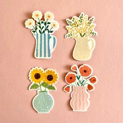 Stickers Daily Corgi / Flower bouquet