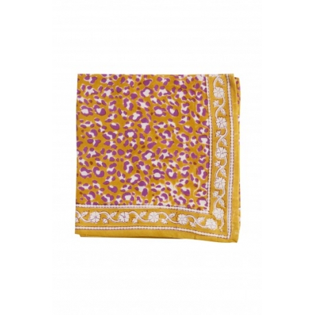 Grand foulard indien / Léopard absynthe