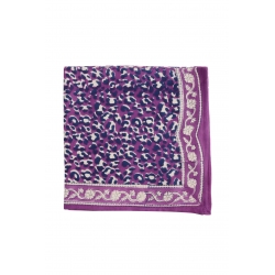 Grand foulard indien / Léopard violine
