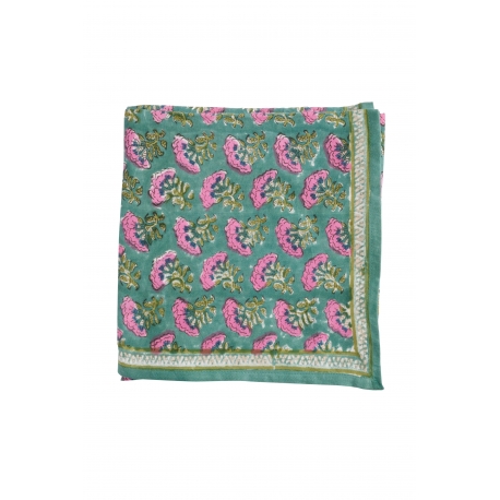 Grand foulard indien / Namasté vert
