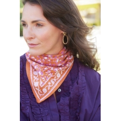 Petit foulard indien / Léopard cuivre