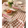 Nappe vichy brodée Argile