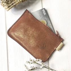 Porte-monnaie Pailleté Caramel