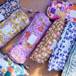 Trousse en blockprint / Isha cassis