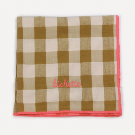Serviette de table brodée / Bichette