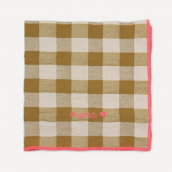 Serviette de table brodée / Mama moutarde