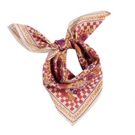 Petit foulard indien / Amaia bois de rose