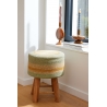 Tabouret tissé / Vert écru