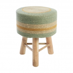 Tabouret tissé / Vert écru