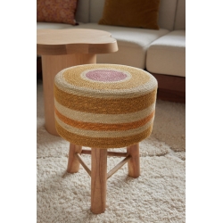 Tabouret tissé / Rose