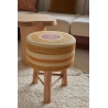 Tabouret tissé / Rose