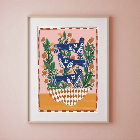 Affiche Trois oiseaux / Carole Hillman
