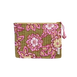 Pochette en blockprint / Jakarta olive