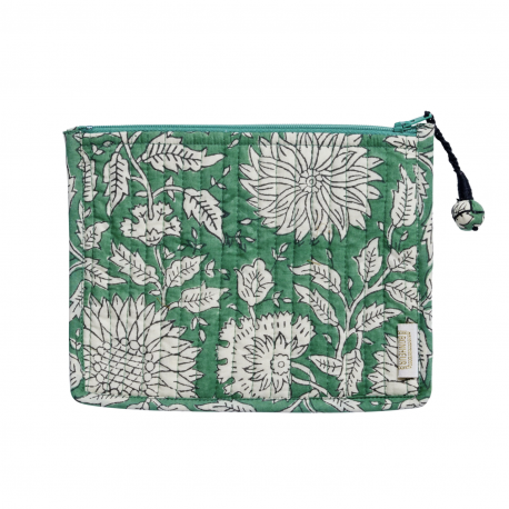 Pochette en blockprint / Maya green